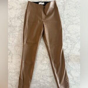 Mango Tan Faux Leather Trousers
